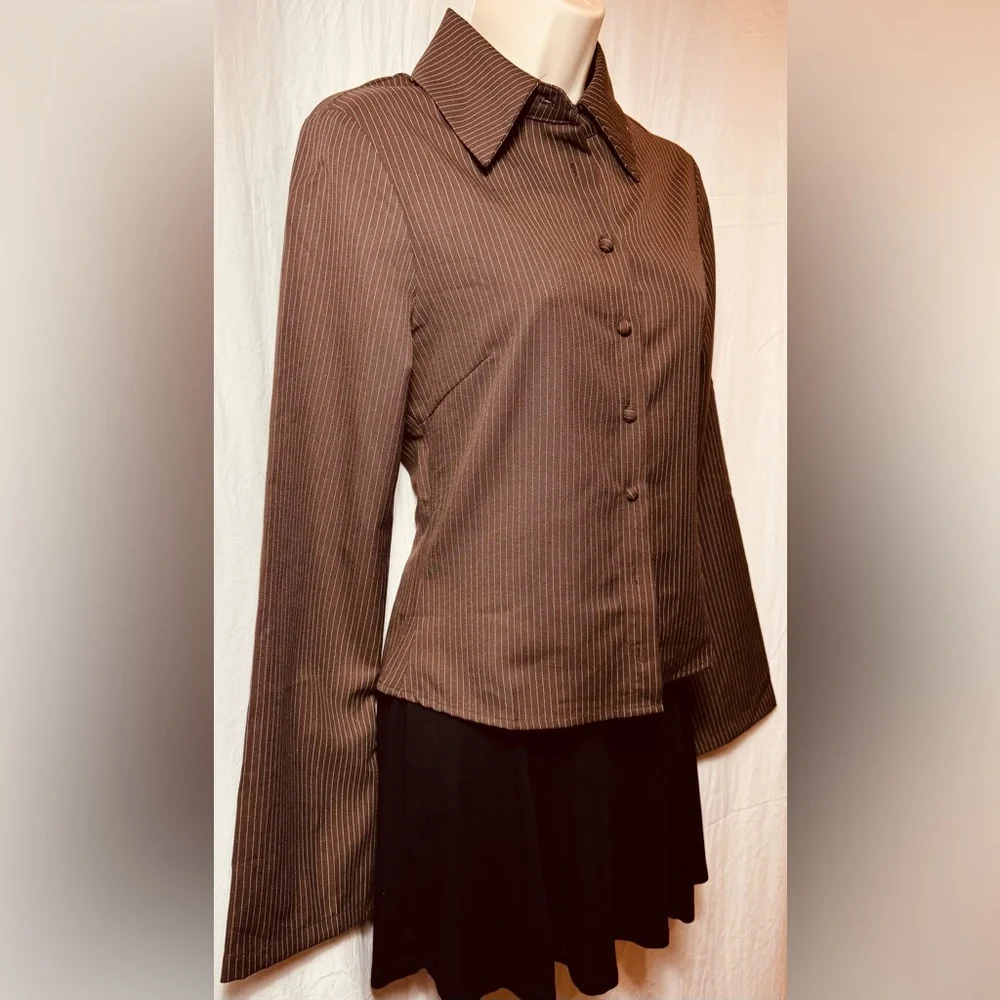 PRINCESS POLLY Anni Striped Button Down Shirt - Picture 3 of 5